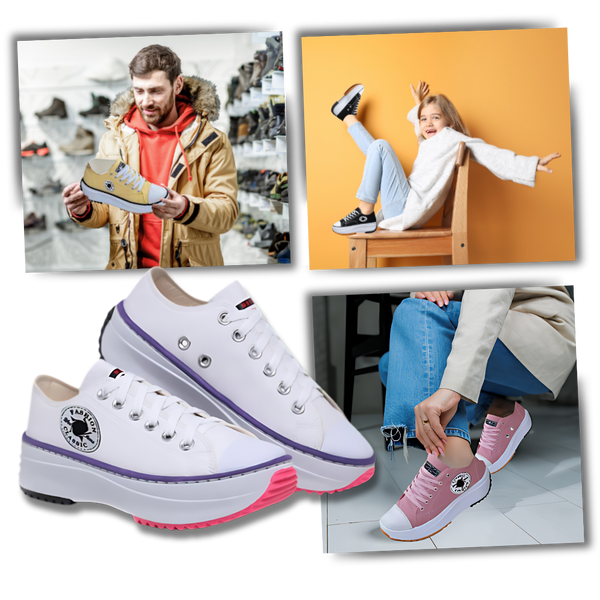 Breathable Canvas Platform Sneaker With Slip Resistant Comfort
