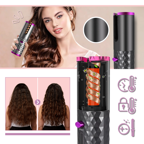 Cordless Luxe Ion Curling Wand For Salon-Quality Curls Frizz Free