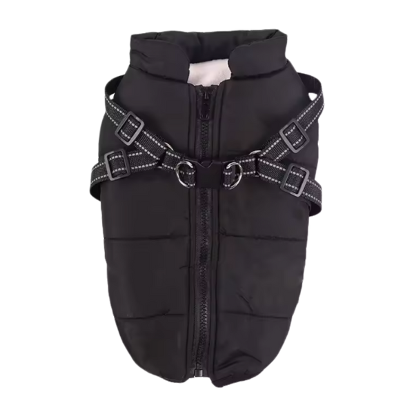 Waterproof Winter Dog Jacket With Built In Harness For Warmth