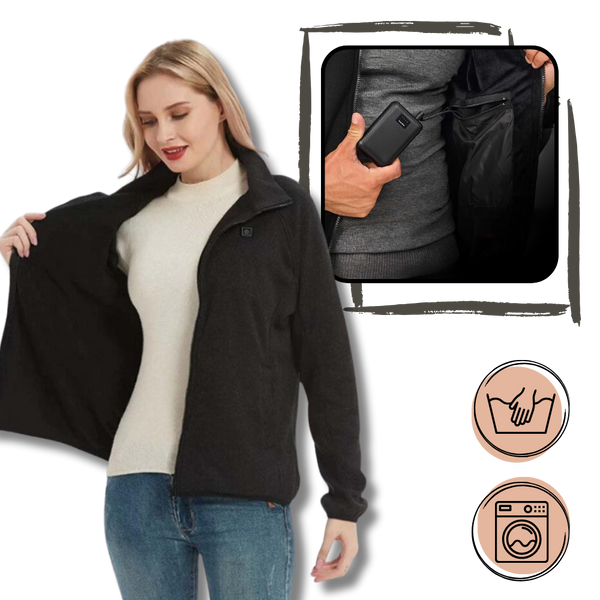 Premium Heated Fleece Jacket With Four Zone Heating For All Day Warmth