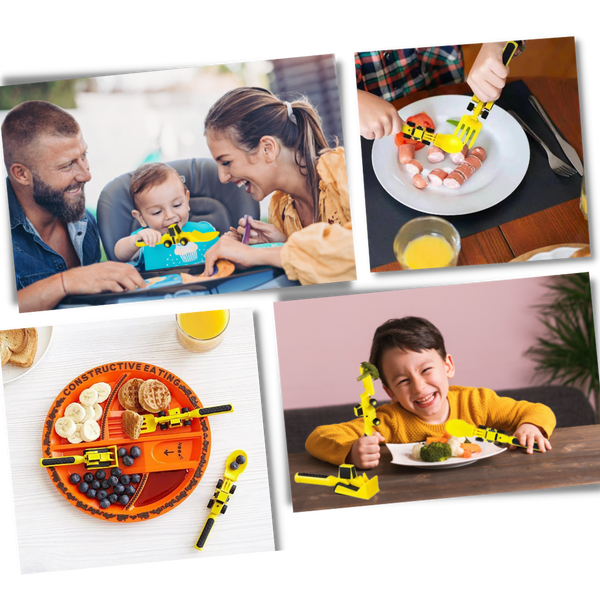 Kids Plate and Utensils Set for Healthy, Independent Mealtimes