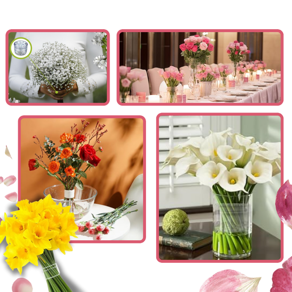 Floral Arrangement Holder With Stem Organizer For Pro Bouquets