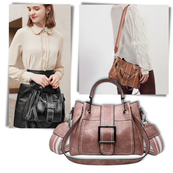 Vintage Crossbody Bag With Wide Strap And Spacious Interior
