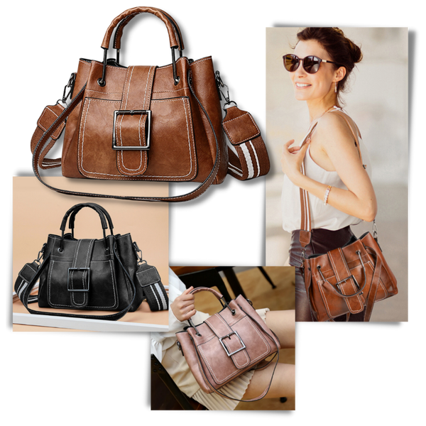 Vintage Crossbody Bag With Wide Strap And Spacious Interior