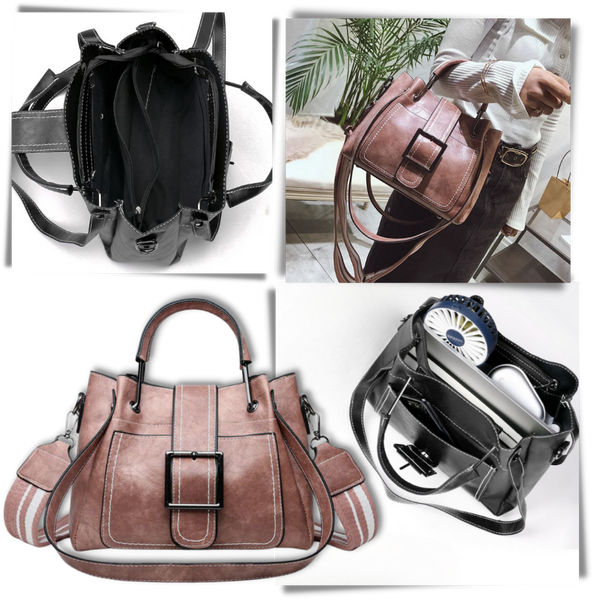 Vintage Crossbody Bag With Wide Strap And Spacious Interior