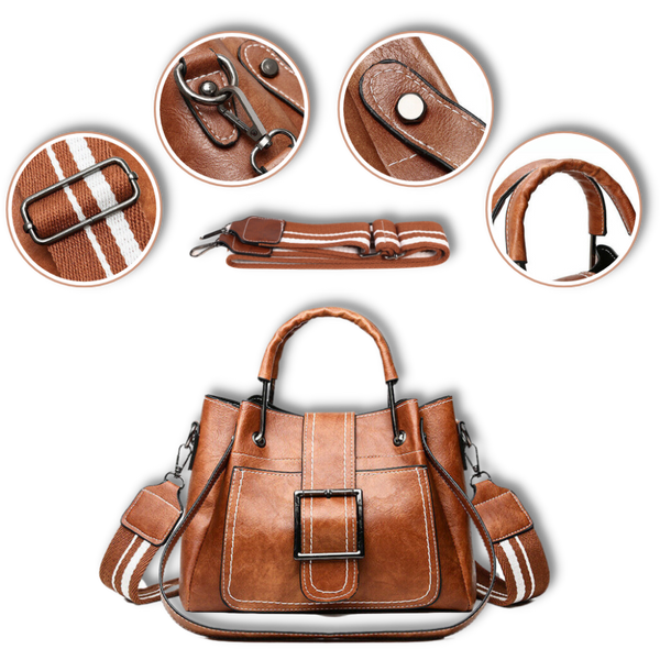 Vintage Crossbody Bag With Wide Strap And Spacious Interior