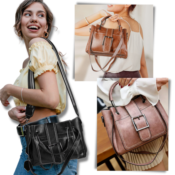 Vintage Crossbody Bag With Wide Strap And Spacious Interior