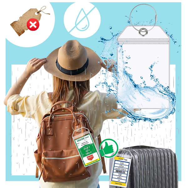 Premium Waterproof Luggage Tag With Clear Visibility And Secure Metal Loops