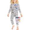 Interactive Colorable Pajama Set For Kids With Reusable Ink Patterns