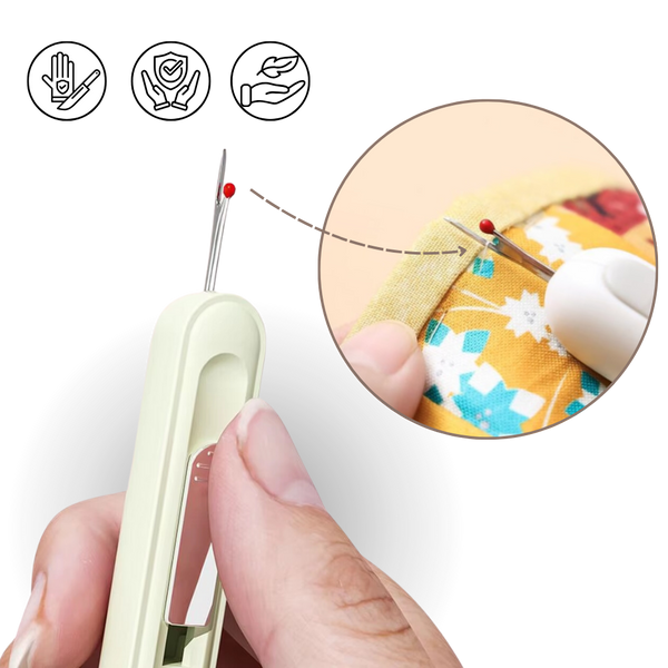 Compact Dual Function Sewing Tool For Precise Threading And Seam Removal