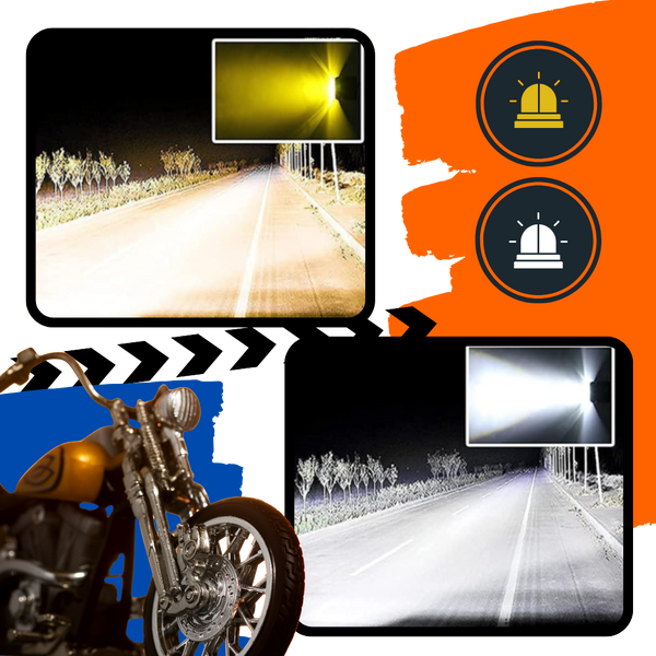 Ultra Bright Dual Color Motorcycle Headlamp For All Weather Visibility