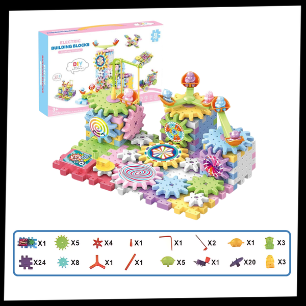 Educational Gear Building Blocks for STEM Skills and Creativity