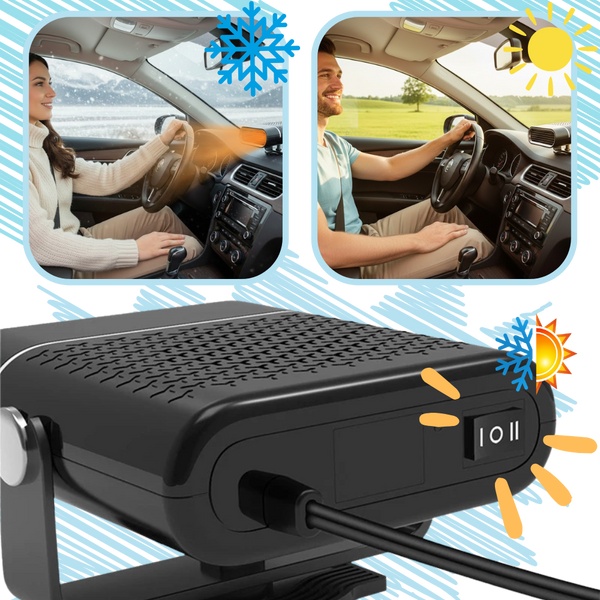 Dual Portable Car Defroster And Heater Fan For All Season Clarity