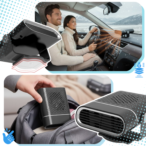 Dual Portable Car Defroster And Heater Fan For All Season Clarity