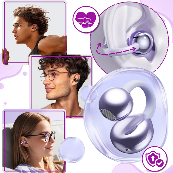 Open Ear Clip Headphones With Dual Device Connectivity For Crystal Clear Sound