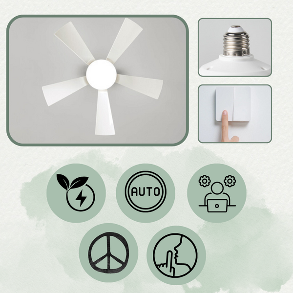 Adjustable E27 Socket Ceiling Fan Light With Remote And Timer