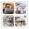 Adjustable E27 Socket Ceiling Fan Light With Remote And Timer