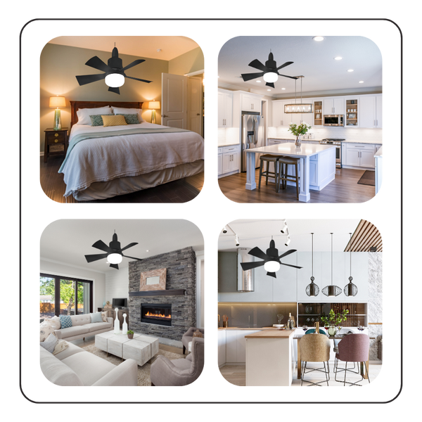 Adjustable E27 Socket Ceiling Fan Light With Remote And Timer