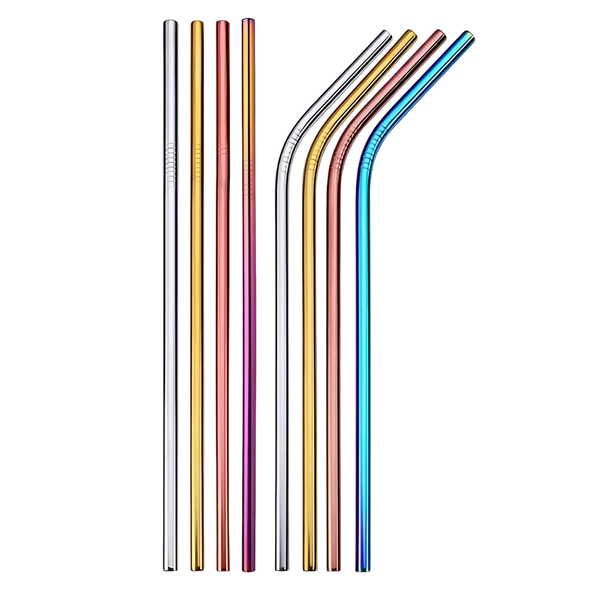 Easy Cleaning Stainless Steel Drinking Straw Set With Brushes And Bag