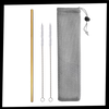 Easy Cleaning Stainless Steel Drinking Straw Set With Brushes And Bag