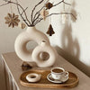 Halo Modern Ceramic Vase 2 Piece Set for Flowers and Home Decor