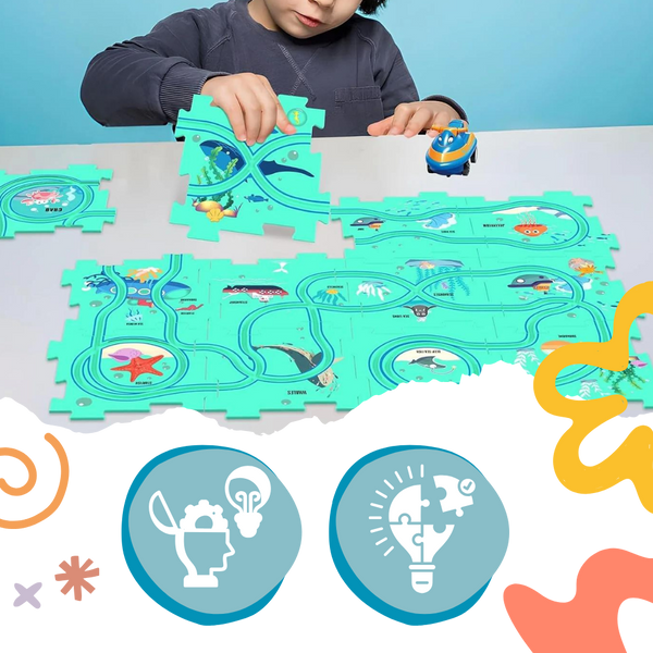 Educational Electric Car Track Set For Creative STEM Play