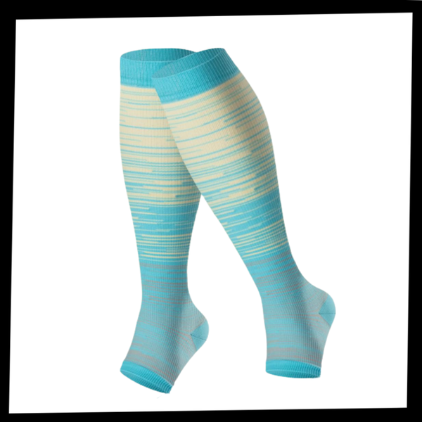 Premium Wide-Calf Open Toe Compression Sock Daily Leg Comfort