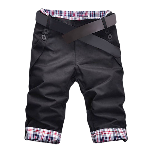 Mens Plaid Patch Cargo Shorts With Breathable Comfort And Versatile Pockets