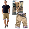 Mens Plaid Patch Cargo Shorts With Breathable Comfort And Versatile Pockets
