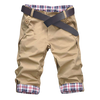 Mens Plaid Patch Cargo Shorts With Breathable Comfort And Versatile Pockets