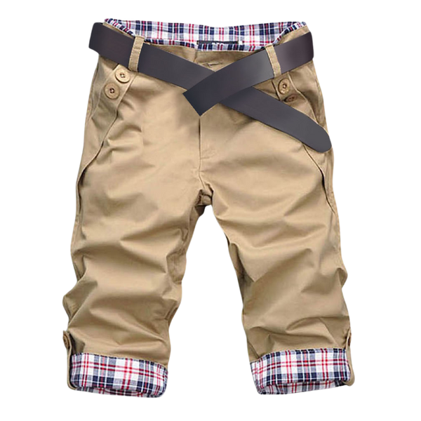 Mens Plaid Patch Cargo Shorts With Breathable Comfort And Versatile Pockets