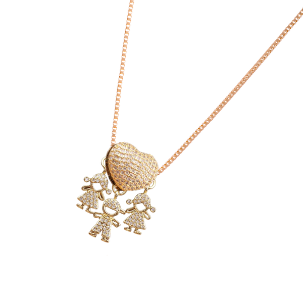 Mum Charm Necklace Symbolizing Bond With Children, Adjustable