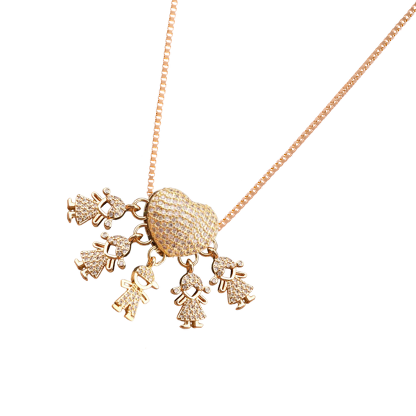Mum Charm Necklace Symbolizing Bond With Children, Adjustable