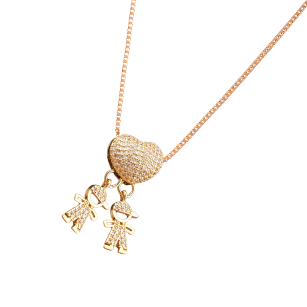 Mum Charm Necklace Symbolizing Bond With Children, Adjustable
