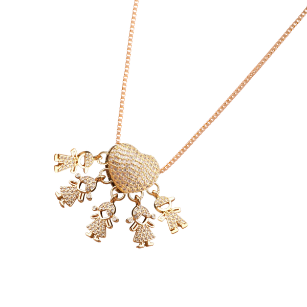 Mum Charm Necklace Symbolizing Bond With Children, Adjustable