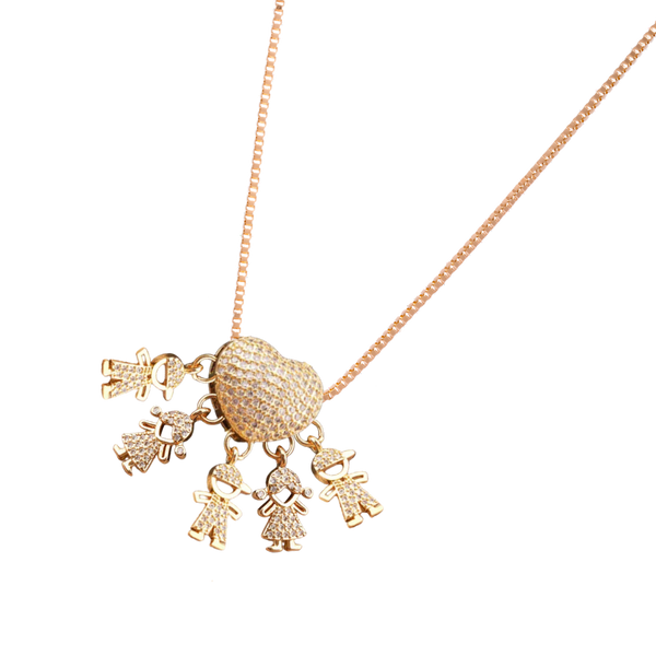 Mum Charm Necklace Symbolizing Bond With Children, Adjustable