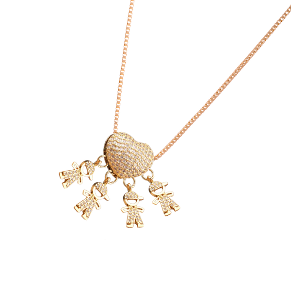 Mum Charm Necklace Symbolizing Bond With Children, Adjustable