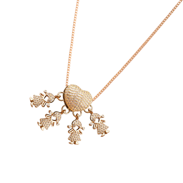 Mum Charm Necklace Symbolizing Bond With Children, Adjustable