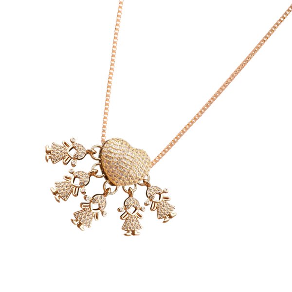 Mum Charm Necklace Symbolizing Bond With Children, Adjustable