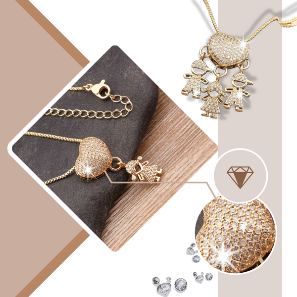 Mum Charm Necklace Symbolizing Bond With Children, Adjustable