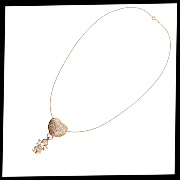 Mum Charm Necklace Symbolizing Bond With Children, Adjustable
