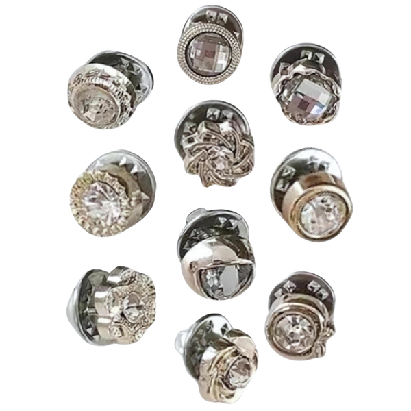 Premium No-Sew Button Brooch Pins Set Of Ten For Customizable Style