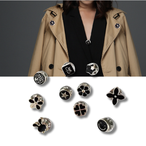 Premium No-Sew Button Brooch Pins Set Of Ten For Customizable Style