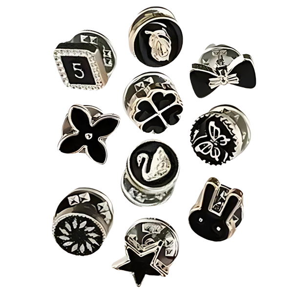Premium No-Sew Button Brooch Pins Set Of Ten For Customizable Style