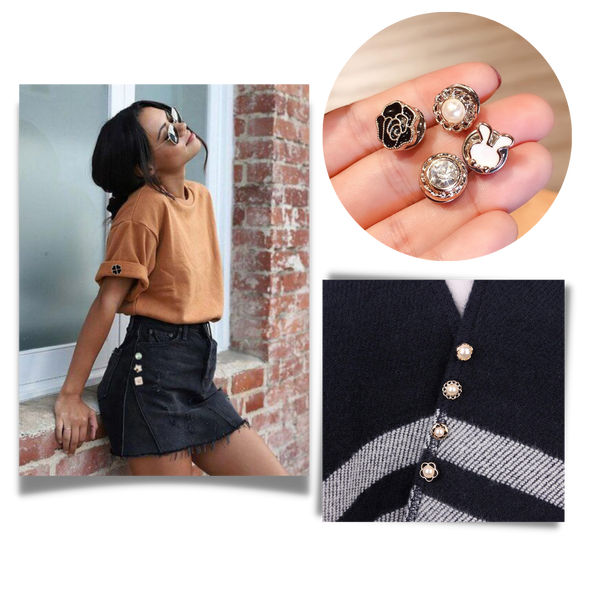 Premium No-Sew Button Brooch Pins Set Of Ten For Customizable Style