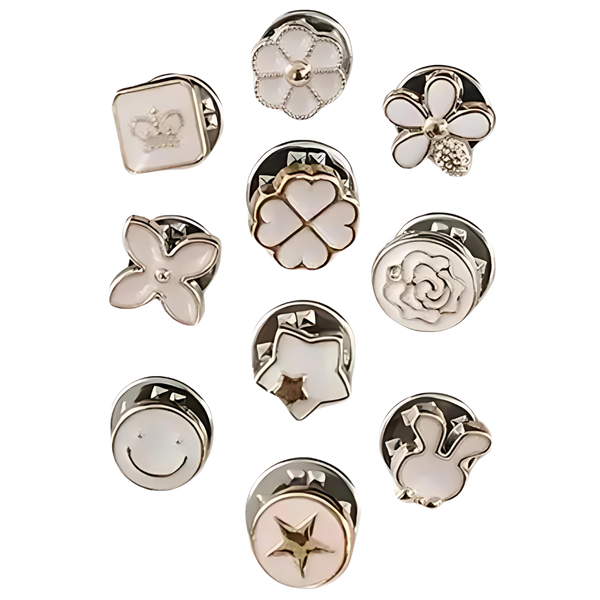 Premium No-Sew Button Brooch Pins Set Of Ten For Customizable Style