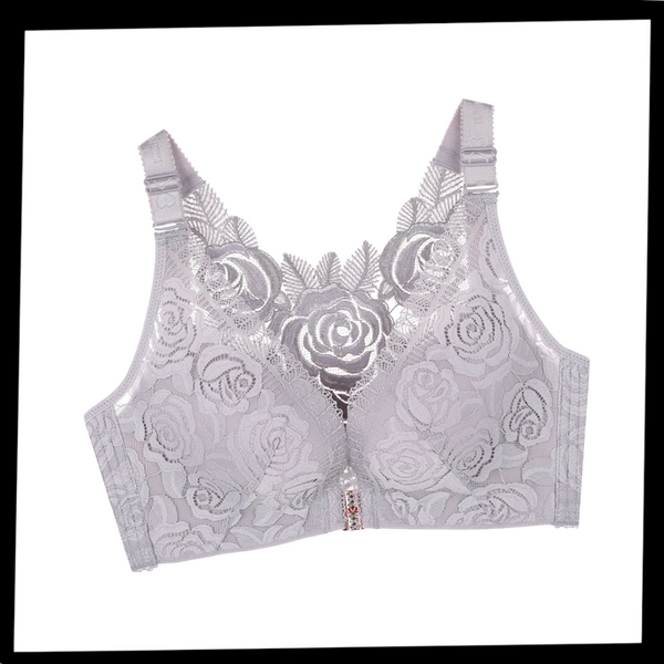 Lace Wireless Bra With Front Closure And Gentle Push Up Lift