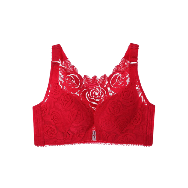 Lace Wireless Bra With Front Closure And Gentle Push Up Lift