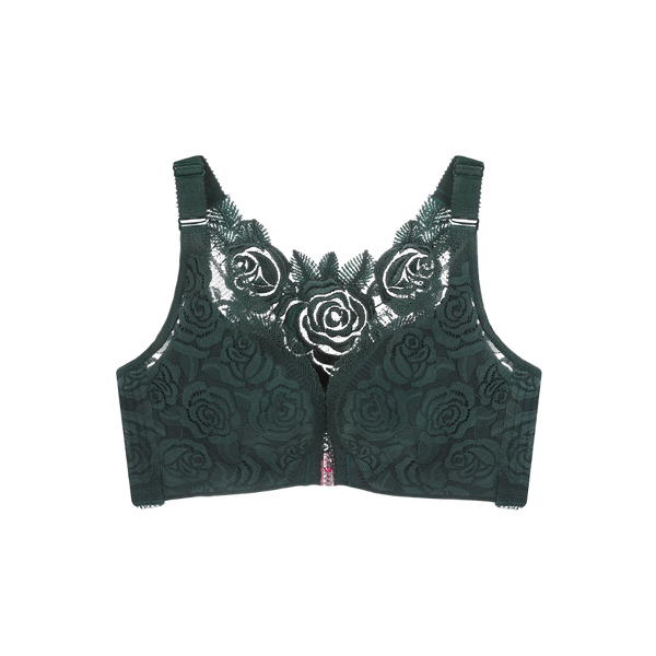 Lace Wireless Bra With Front Closure And Gentle Push Up Lift