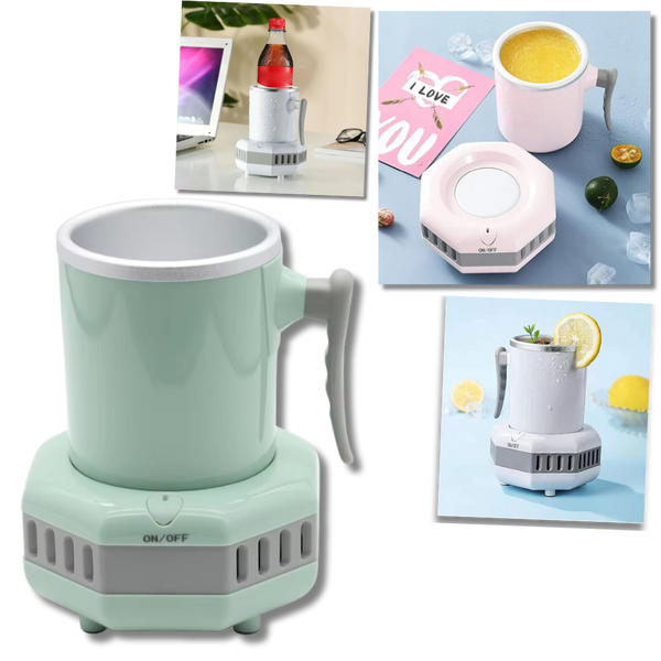 Quiet Energy Efficient Drink Cup Cooler Delivers Rapid Cooling